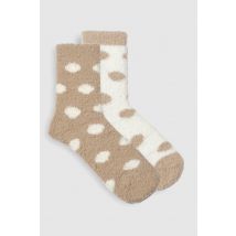 Lot De 2 Paires De Chaussettes En Peluche À Pois - Multicolore - One Size, Multicolore