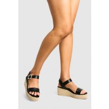 Espadrilles À Talon Compensé - Noir - 38, Noir