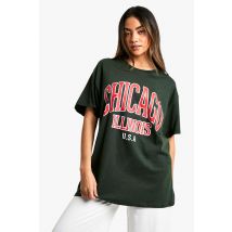 T-Shirt Oversize À Slogan Chicago - Vert - S, Vert