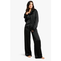"Tall" - Ensemble De Pyjama Satiné - Noir - 38, Noir