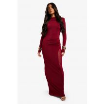 Robe Longue Soyeuse À Manches Longues - Plume - 46, Plume