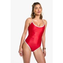 Maillot De Bain Une Pièce À Bretelles - Rouge - 38, Rouge