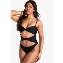 Maillot De Bain Bandeau À Découpe - Noir - 34, Noir