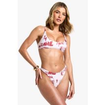 Bikini À Imprimé Motel - Rouge - 34, Rouge