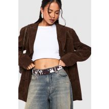 Ceinture À Imprimé Vache - Marron - M/L, Marron
