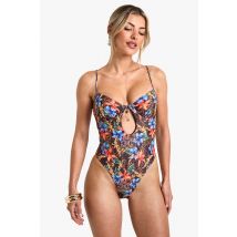 Maillot De Bain Fleuri À Armatures - Multicolore - 42, Multicolore