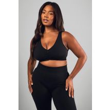 Grande Taille - Brassière De Sport Premium Froncée - Noir - 52, Noir