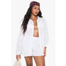 Grande Taille - Chemise Oversize - Blanc - 44, Blanc
