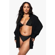 Grande Taille - Chemise Oversize - Noir - 52, Noir