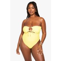 Grande Taille - Maillot De Bain À Découpe - Jaune - 56, Jaune