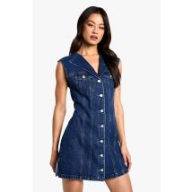"Tall" - Robe Courte En Jean - Bleu - 34, Bleu