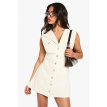 "Petite" - Robe Courte En Jean Sans Manches - Blanc Écru - 36, Blanc Écru
