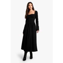 Robe Patineuse Corset Mi-Longue - Noir - 42, Noir