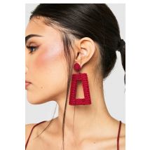 Boucles D'Oreilles Pendantes Perlées - Rose - One Size, Rose