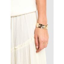 Bracelet Jonc Texturé - Jaune Or - One Size, Jaune Or