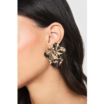 Boucles D'Oreilles Fleuries - Jaune Or - One Size, Jaune Or