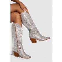 Bottes Hautes Premium À Ornements - Gris - Argent - 41, Gris - Argent