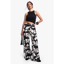 Pantalon Large À Imprimé Vache - Multicolore - 34, Multicolore
