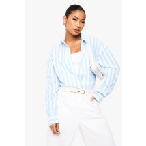 Chemise Oversize À Rayures - Bleu - 34, Bleu