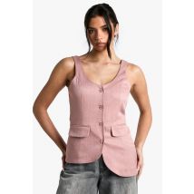 Gilet De Costume Asymétrique Sans Manches - Rose - 36, Rose