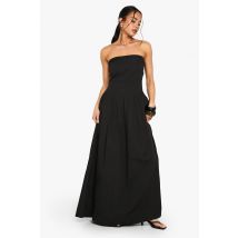 Robe Bustier Longue En Coton - Noir - 46, Noir