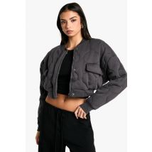 Bomber Matelassé - Gris Foncé - 36, Gris Foncé