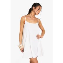 Robe Courte En Coton - Blanc - 40, Blanc