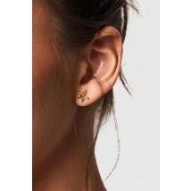 Lot De 5 Paires De Boucles D'Oreilles À Imprimé Océan - Jaune Or - One Size, Jaune Or