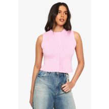 Gilet Long Sans Manches - Rose - M, Rose