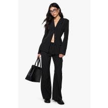 Pantalon De Costume Flare À Rayures Fines - Noir - 38, Noir