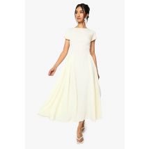 Robe Mi-Longue Texturée À Jupe Large - Citron - 36, Citron