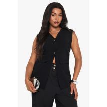 Grande Taille - Gilet Sans Manches - Noir - 52, Noir