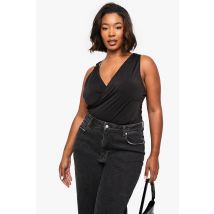 Grande Taille - Body Froncé - Noir - 46, Noir