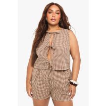 Grande Taille - Top Noué - Marron - 44, Marron