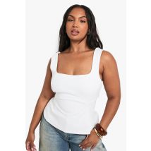 Grande Taille - Top Péplum - Blanc - 56, Blanc