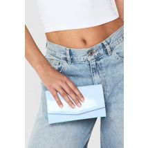 Pochette Enveloppe Vernie - Bleu Poudré - One Size, Bleu Poudré