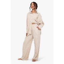 Pantalon De Pyjama En Coton À Rayures Fines - Beige - 42, Beige