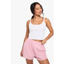 Short De Pyjama Rayé En Coton - Rose - 40, Rose