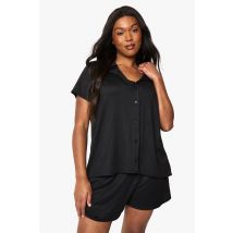 Grande Taille - Ensemble De Pyjama Avec Short - Noir - 44, Noir