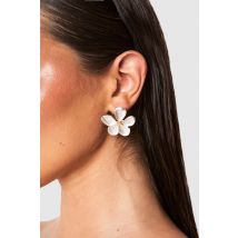 Boucles D'Oreilles Fleuries - Pearl - One Size, Pearl