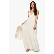 "Tall" - Robe Longue Texturée - Beige - 36, Beige