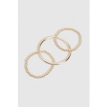 Beaded Bangle 3 Pack Bracelets - Jaune Or - One Size, Jaune Or