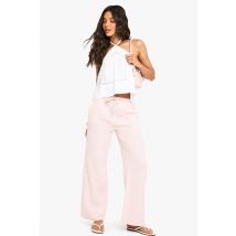 Pantalon Large Noué En Toile À Fromage - Rose - M/L, Rose