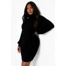 Grande Taille - Robe Pull En Maille - Noir - 50, Noir
