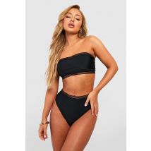 Ensemble De Maillot De Bain Avec Bandeau Et Bas À Détails En Mesh - Noir - 34, Noir