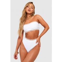 Ensemble De Maillot De Bain Avec Bandeau Et Bas À Détails En Mesh - Blanc - 44, Blanc