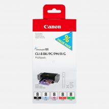 Multipack de 5 cartouches d'encre Canon CLI-8 BK/PC/PM/R/G