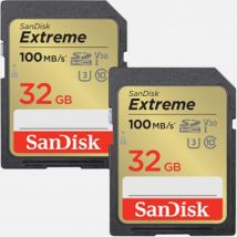 SanDisk Extreme SDHC UHS-I C10 Memory Card, 32GB - Twin Pack