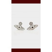 Vivienne Westwood Thin Lines Flat Orb Earrings - Colour: Silver - Womens, Colour: Silver