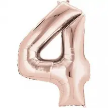 amscan - Ballon en aluminium numéro 4 - Enfants - Rose